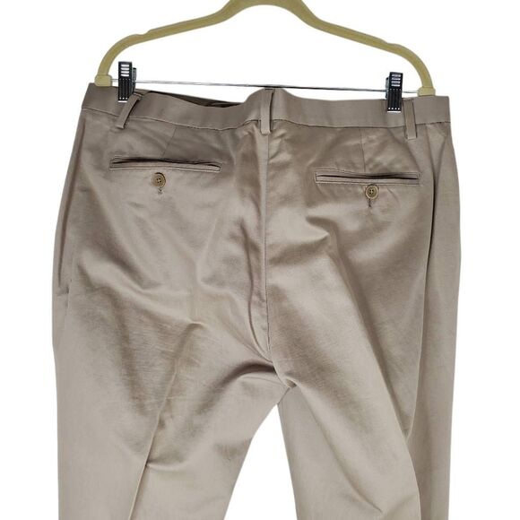 Calvin Klein Flat Front Straight Leg Slim Linen Blend Dress Pants Beige Sz 36x32 - Picture 5 of 13